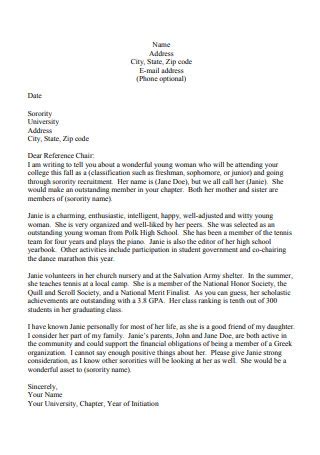 LETTER OF INTEREST FOR A SORORITY Sample & Templates