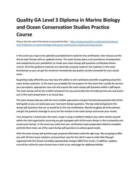 Level 3 Diploma Marine Biology and Ocean Conservation ... - learndirect - raincitystudios.com