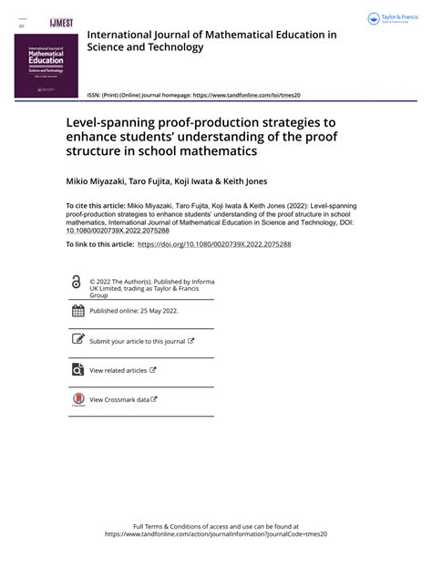 Level-spanning proof-production strategies to enhance students ... - wintechmobiles.com