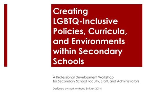 LGBTQ+ Inclusive Curricula