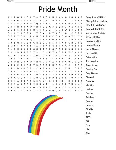 LGBTQ+ Word Search