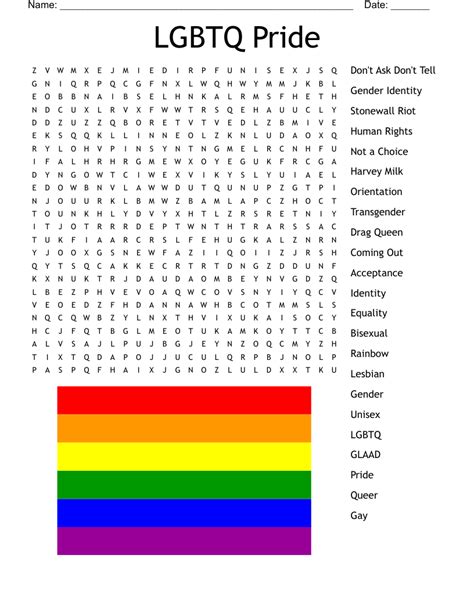 LGBTQ Word Search WordMint
