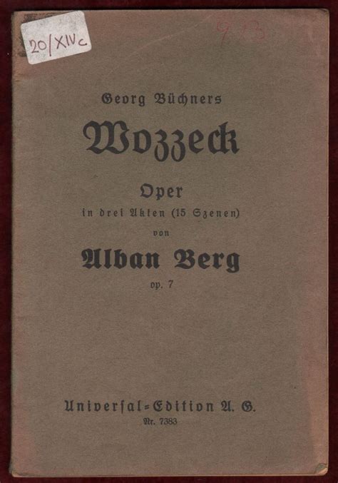 LIBRETTI A STAMPA di Alban Berg - ItalianOpera