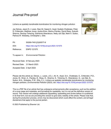 Lichens as spatially transferable bioindicators for monitoring nitrogen ... - muktibox.com
