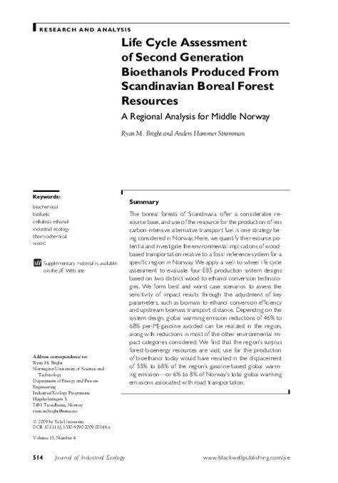 Life Cycle Assessment of Second Generation Bioethanols ... - Springer - raincitystudios.com