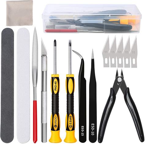 LIFEGOO Gundam Model Tools Kit, 16Pcs Modeler Basic Tools Craft Set