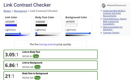 Link Contrast Checker - WebAIM - coolestguyplanet.net