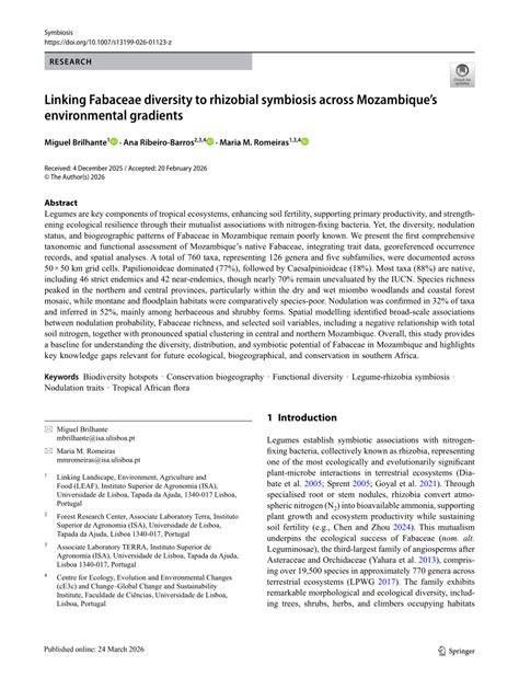 Linking Fabaceae diversity to rhizobial symbiosis across ... - Springer - raincitystudios.com
