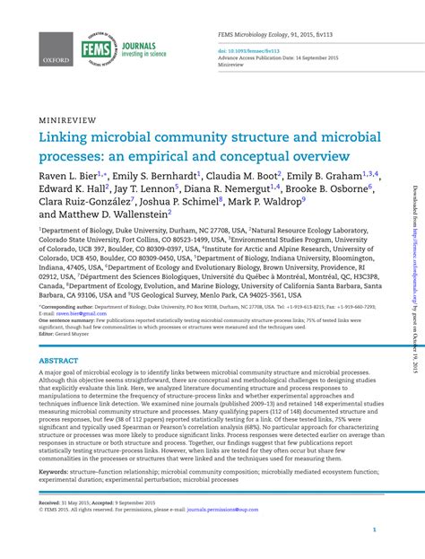 Linking microbial community structure and microbial … - raincitystudios.com