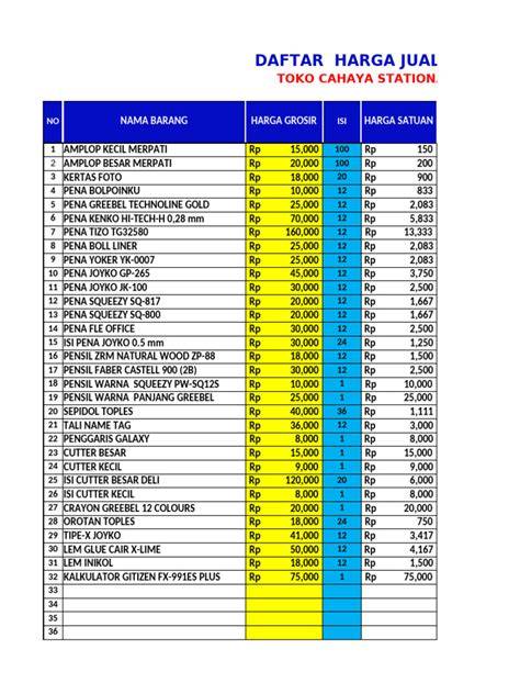 List harga - raincitystudios.com