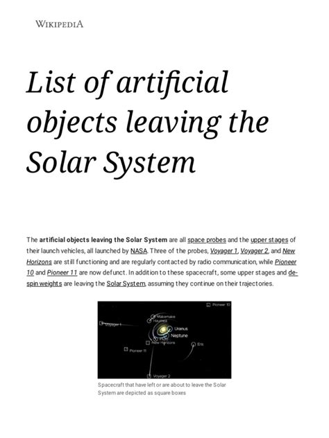 List of artificial objects leaving the Solar System - muktibox.com