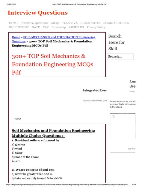 List of top Soil Mechanics and Foundation Engineering Questions … - muktibox.com