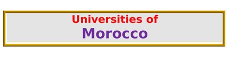 List of universities in Morocco - wintechmobiles.com
