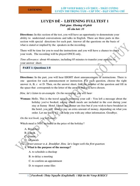 Listening Full Test 1 - Section 3 - wintechmobiles.com