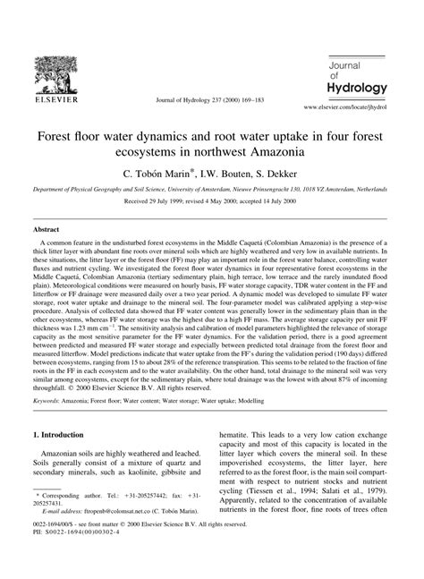 Litterflow chemistry and nutrient uptake from the forest floor in ... - raincitystudios.com