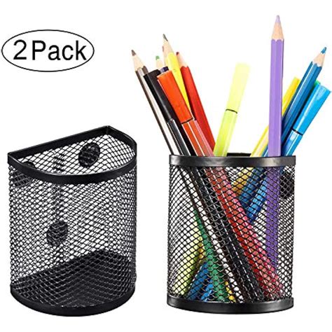 LIUZH Magnetic Pencil Holder Mesh Storage Semicircle Pen Holder ...