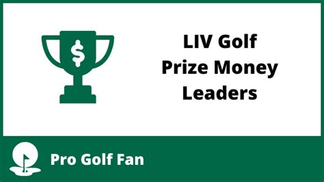 LIV Golf Money Leaders