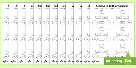 LKS2 Arithmagon Addition and Subtraction Worksheets
