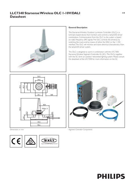 LLC7340 Starsense Wireless OLC 1-10V/DALI Datasheet - Philips