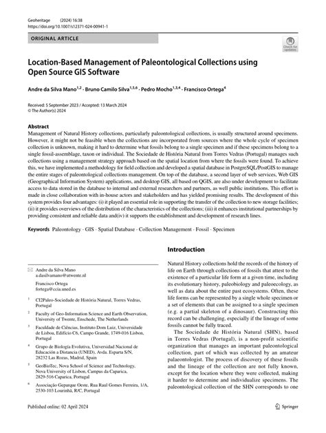 Location-Based Management of Paleontological Collections ... - Springer - wintechmobiles.com