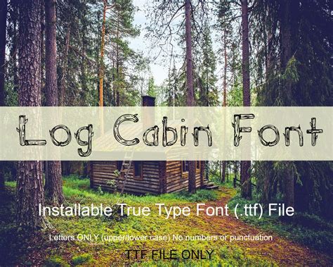 LOG CABIN Font Ttf Installable True Type Font File Rustic Etsy