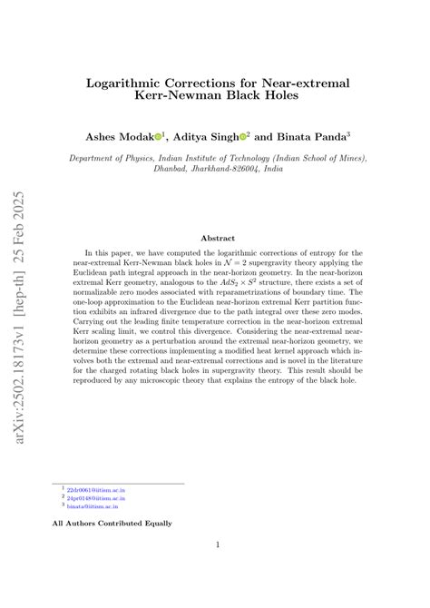 Logarithmic corrections for near-extremal Kerr-Newman Black holes ... - wintechmobiles.com