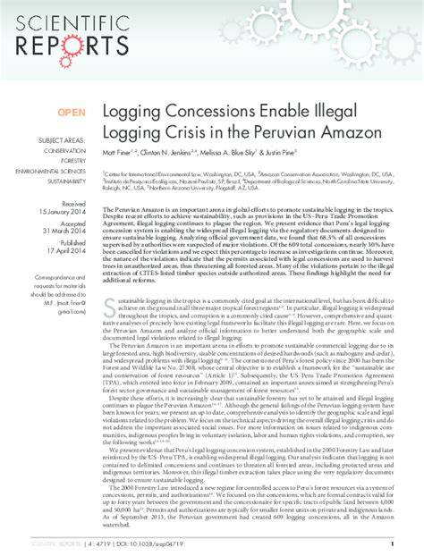 Logging Concessions Enable Illegal Logging Crisis in the Peruvian ... - raincitystudios.com