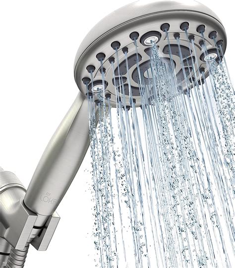 LOKBY 5″ High Pressure Handheld Shower Head 6-Setting …