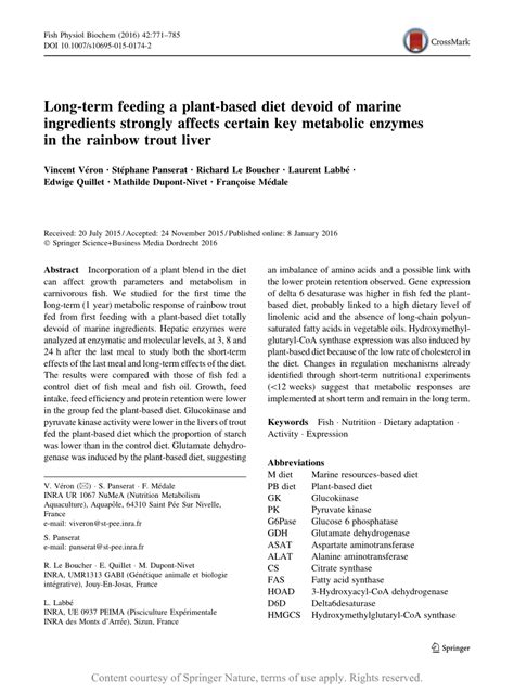 Long-term feeding a plant-based diet devoid of marine ... - Springer - raincitystudios.com