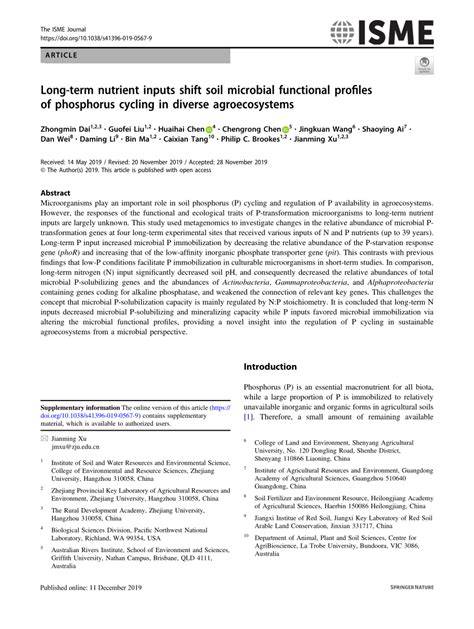 Long-term nutrient inputs shift soil microbial functional profiles of ... - raincitystudios.com