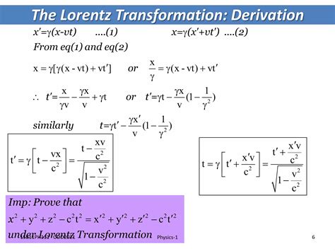 Lorentz Transformation - IB Physics HL Revision Notes - wintechmobiles.com