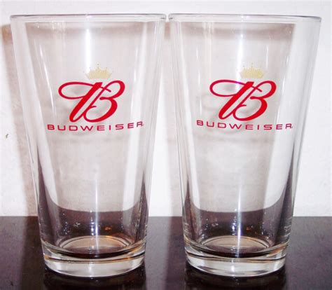 LOT OF 4 BUDWEISER Pint Beer Glasses eBay