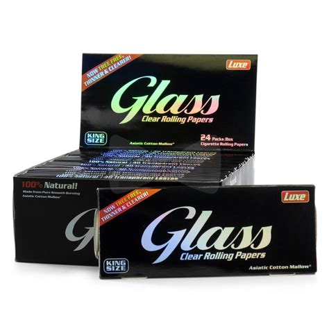 LOT OF 6 PACKS OF GLASS CLEAR ROLLING PAPERS 1¼ 50 …