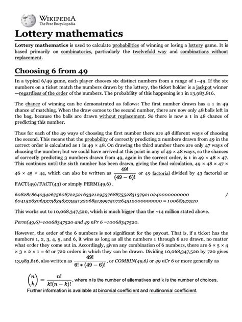 Lottery mathematics - wintechmobiles.com