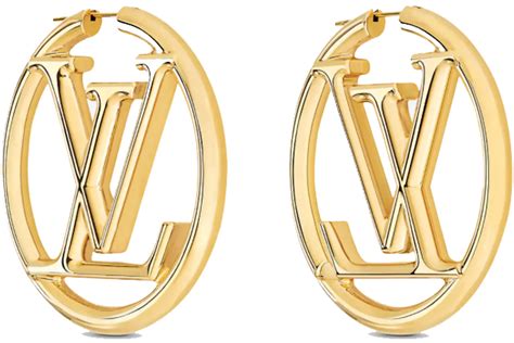 LOUIS VUITTON Metal Small Louise Hoop Earrings Gold