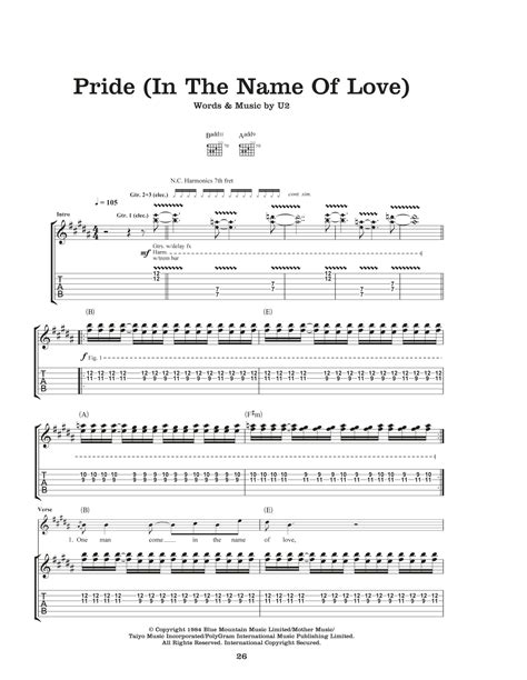 LOVE AND PRIDE CHORDS by King @ Ultimate-Guitar.Com