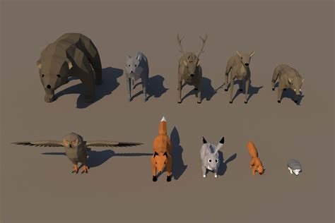 Low-poly Animal 3D models for Download - muktibox.com
