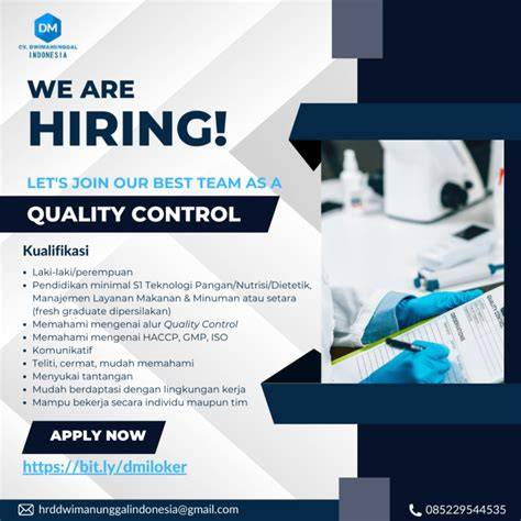 Lowongan Kerja Quality Control Supervisor Ekan Indonesia Terbaru di ... - raincitystudios.com