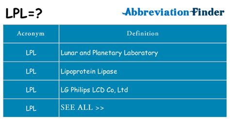 LPL - What does LPL stand for? The Free Dictionary