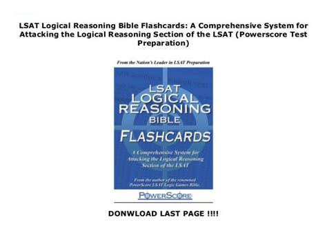 Download Lsat Logical Reasoning Bible Flashcards A Comprehensive System For Attacking The Logical Reasoning Section Of The Lsat By Powerscore