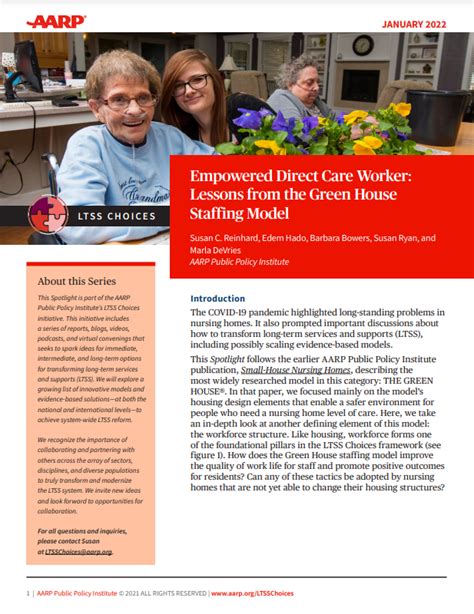 LTSS Choices Empowered Direct Care Worker Lessons from the Green House Staffing Model