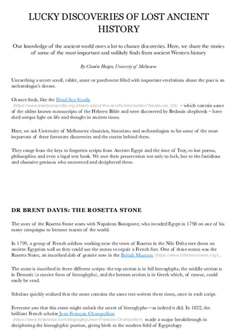 Lucky discoveries of lost ancient history - Pursuit - wintechmobiles.com