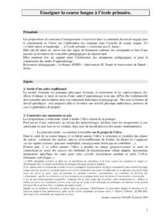 La Course Longue Compa C Tences Contenus D Enseig