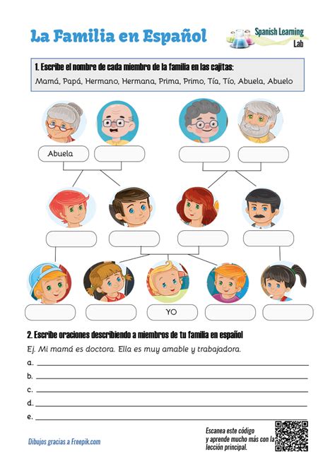 La Familia En Espanol Worksheet Answer Sheet Pdf