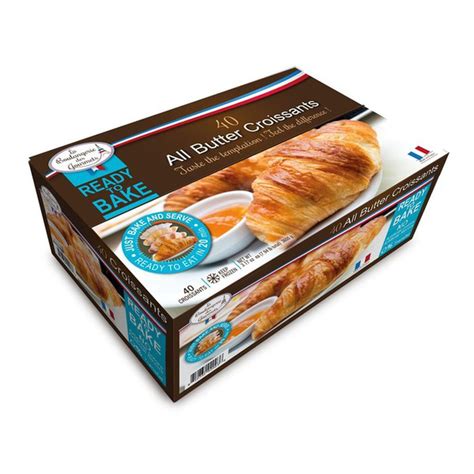 Mini butter croissant, ready to bake: 120 x 25g Made in Brittany with butter folded into the pastry numerous times for the ultimate buttery taste. Bake on site from frozen for a homemade look and freshly baked aroma and taste.. 