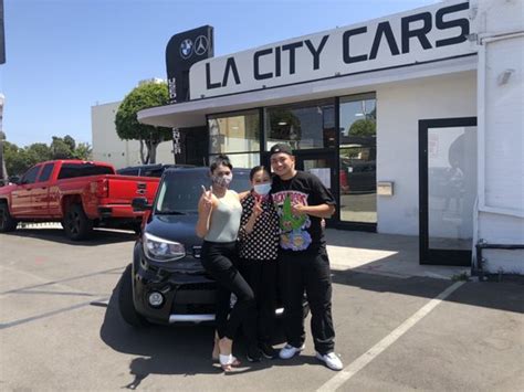 La city cars. Browse quality, pre-owned vehicles, estimate the value of your trade, apply for financing or schedule a test drive at LA City Cars. English Español: 817 N La Brea Ave Inglewood, CA 90302 Sales: (213) 772-2922. 1515 N Hacienda Blvd La Puente, CA 91744 Sales: (626) 876-2722. 