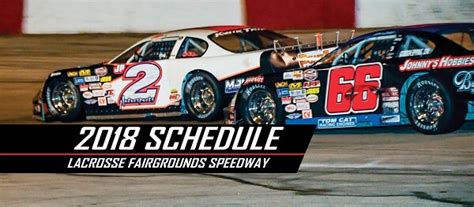 La crosse speedway schedule. Schedule of Events for NASCAR Racing at La Crosse Speedway on 7/30/2022 brought to you by Scoring.Racing Schedules, Lineups and Driver Profiles for Local Short Track Racing Schedule NASCAR Racing | 7/30/2022 | La Crosse Speedway | Scoring.Racing 