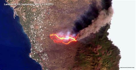 La espectacular imagen satelital del volcán de La Palma