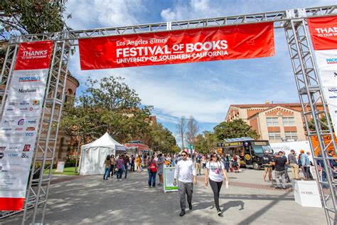 La festival of books. A : The Los Angeles Times Festival of Books began in 1996 with a simple goal: to bring together the people who create books with the people who love to read them. The festival was an immediate success and has evolved to include live bands, poetry readings, film screenings and artists creating their work on-site 
