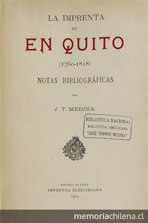 La imprenta en en [!] quito (1760 1818). - Directorio comercial y poli tico de la ciudad de quezaltenango.
